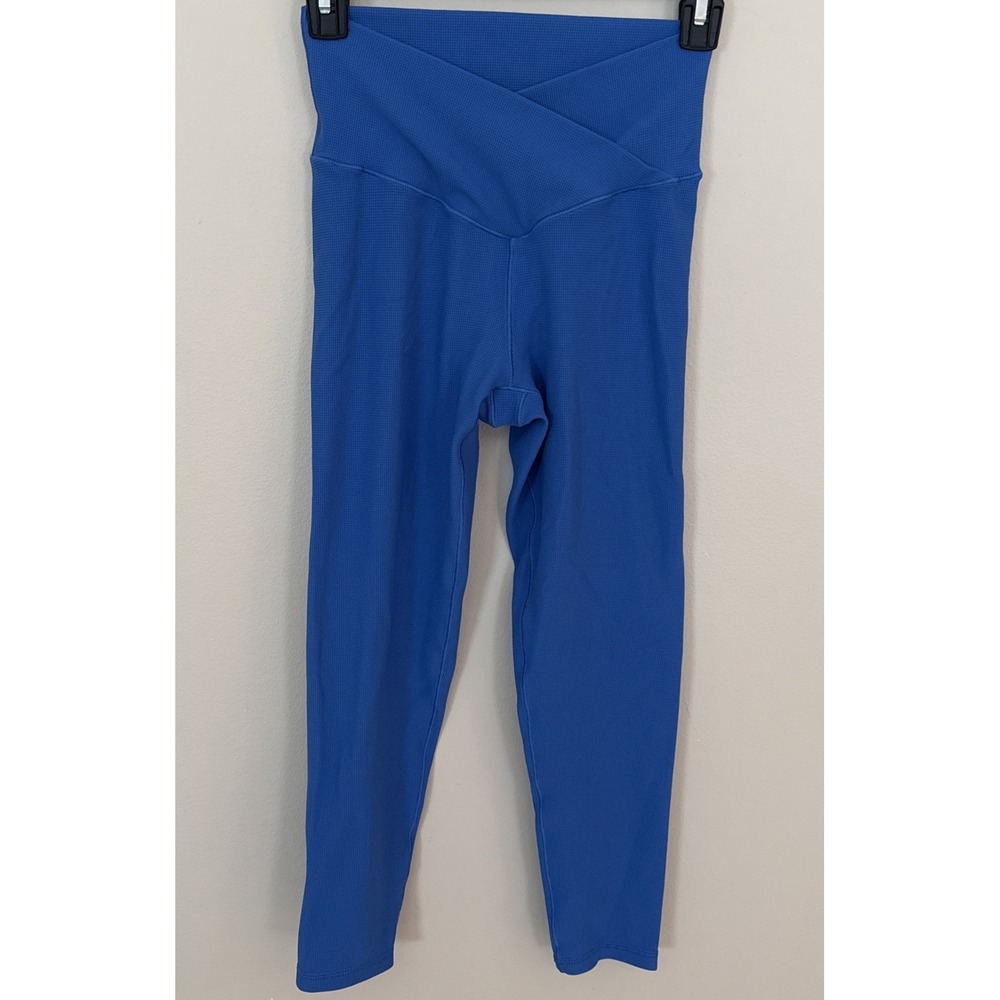 Offline Aerie Leggings Women Medium Blue Waffle Crossover Real Me High Waisted
